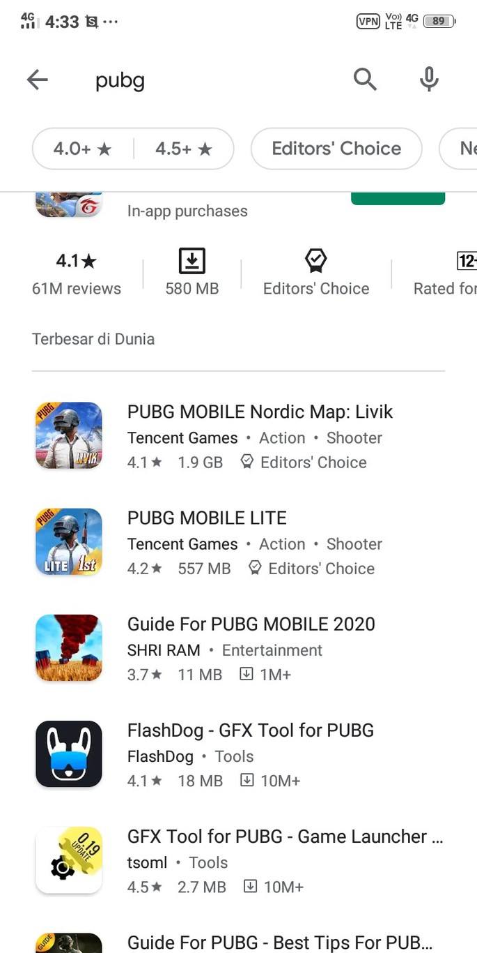 PUBG in Play Store