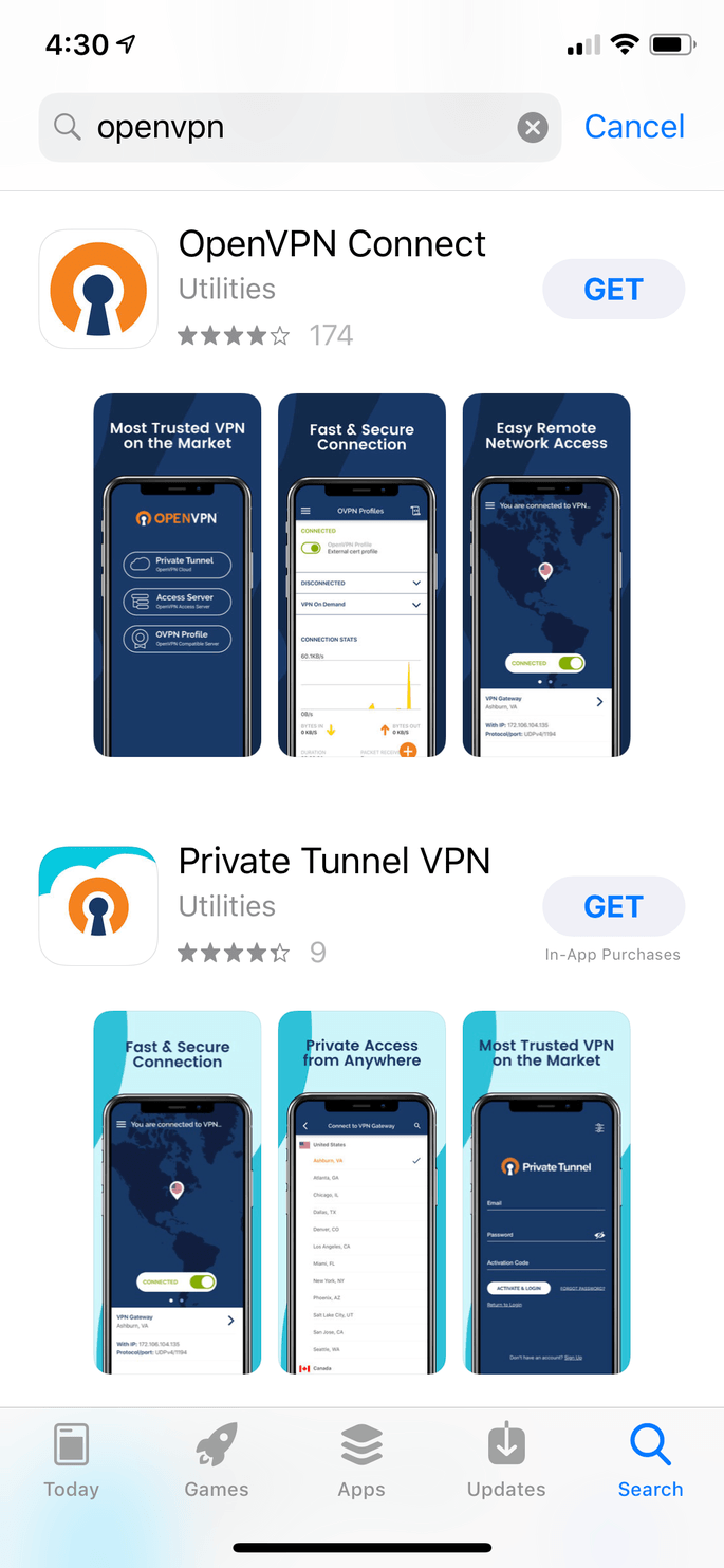 iOS Open VPN