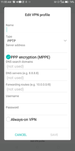 Set up a VPN on android